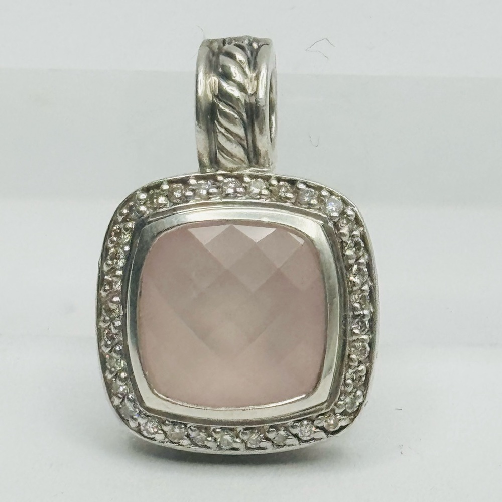 David Yurman Albion 11mm Rose Quartz 
Pendant Enhancer